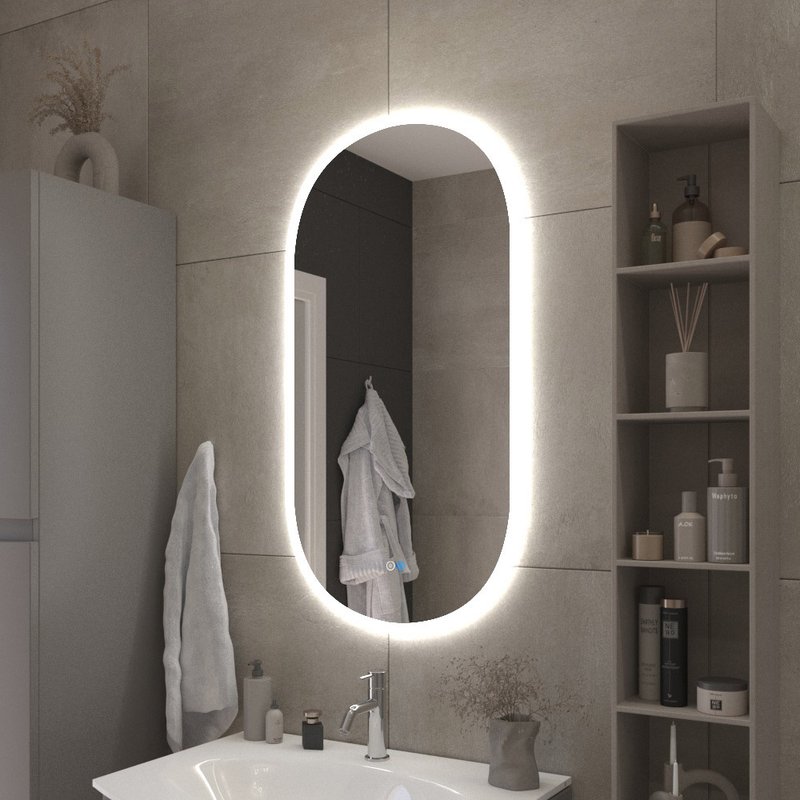Зеркало Cezares Ellisse 50, с подсветкой