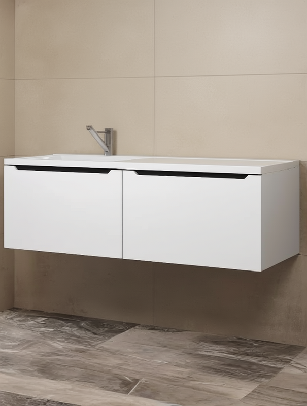 Тумба под раковину без столешницы Uperwood Tanos 120 L подвесная, белая, графит