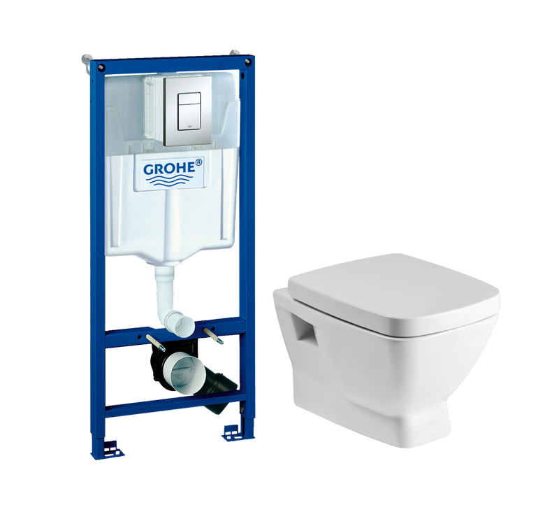 Комплект 2 в 1 Унитаз подвесной Santek Нео 1WH302423 + Инсталляция с кнопкой Grohe Rapid SL 38772001