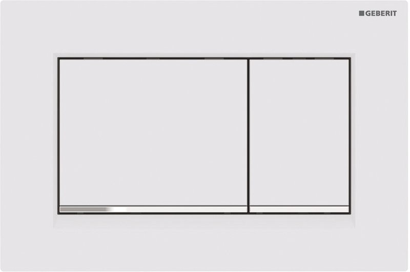 Кнопка смыва для унитаза Geberit Sigma 30 115.883.JT.1 пластик, цвет матовый белый, глянцевый хром