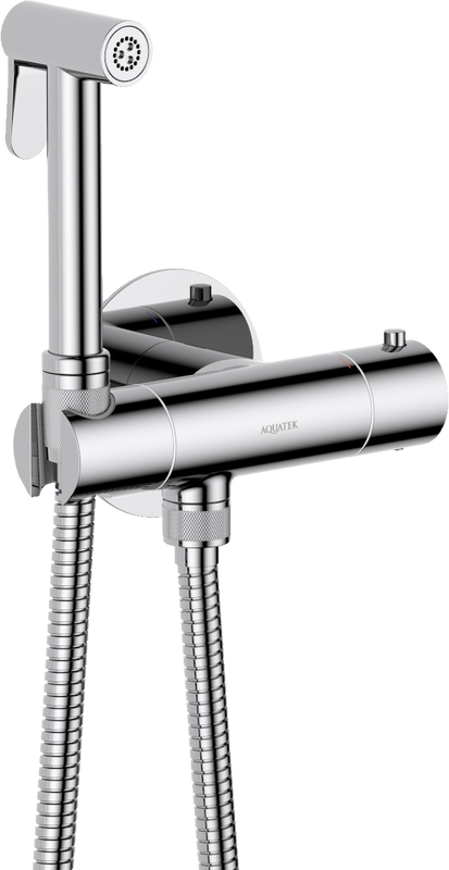 Гигиенический душ AQUATEK Оберон AQ1027CR, со смесителем, С ВНУТРЕННЕЙ ЧАСТЬЮ, хром