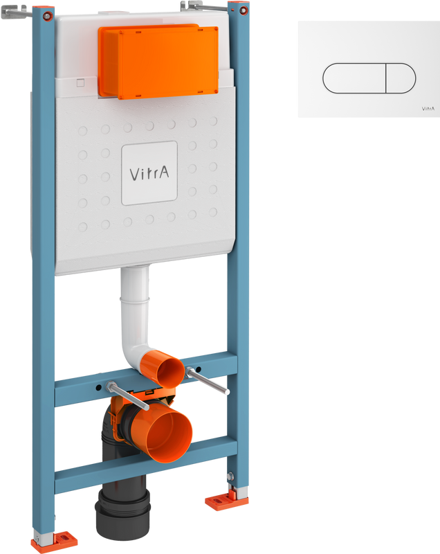 Комплект Инсталляция VitrA V-Fix Core 732-5800-01 крепление к полу и стене + Кнопка Root Round 740-2
