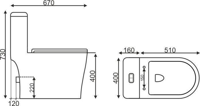 Унитаз-моноблок напольный EvaGold SM9609