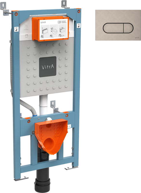 Комплект Инсталляция VitrA V12 762-5800-01 крепление к полу и стене + Кнопка Root Round 740-2295 пла