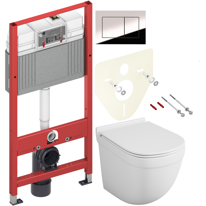 Комплект 2 в 1 Унитаз подвесной Owl 1975 Eld TOWLT190101 + Инсталляция с кнопкой TECE Now 9400412