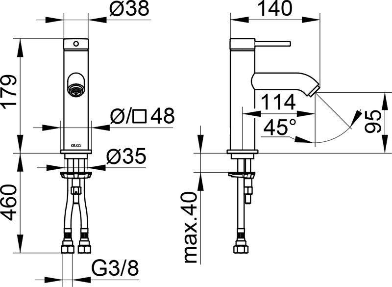 Смеситель для раковины Keuco IXMO 59502372100, черный
