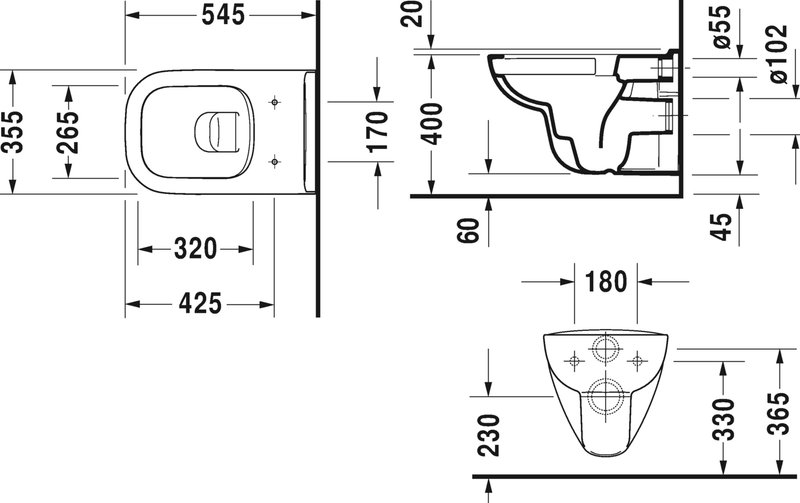 Унитаз подвесной Duravit D-code 45700900A1