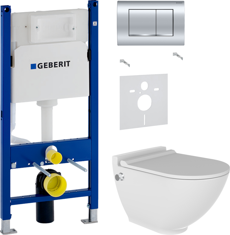 Комплект 3 в 1 Унитаз подвесной Bien Harmony HRKA052N5VE0W5000 + Звукоизоляция Geberit 156.050.00.1 + Инсталляция с кнопкой Duofix Delta 458.163.21.1
