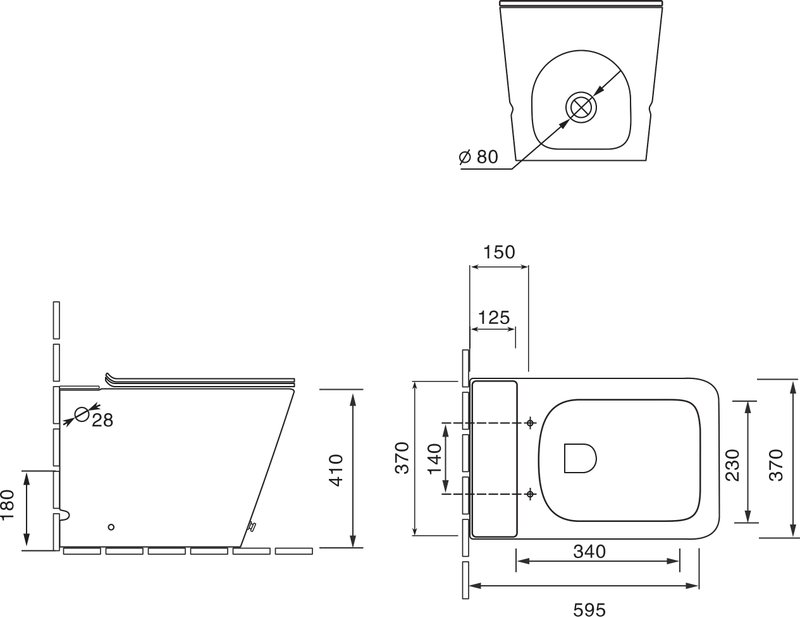 Унитаз приставной напольный SantiLine SL-5033