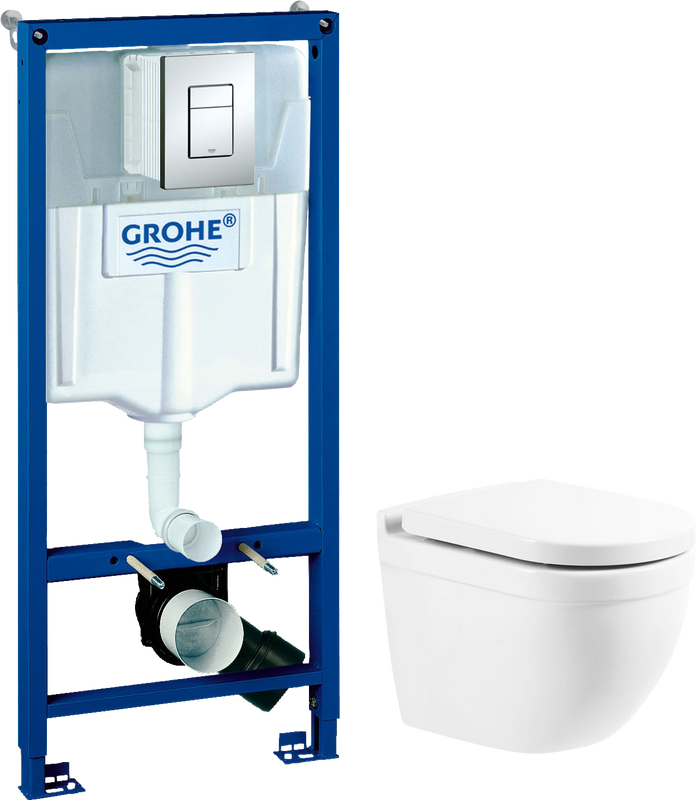 Комплект 3 в 1 Унитаз подвесной BelBagno Senso -R BB017CHR + Крышка Norma BB865SC с микролифтом + Инсталляция с кнопкой Grohe Rapid SL 38772001