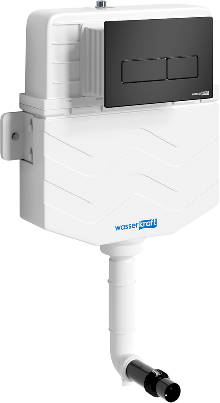 Смывной бачок скрытого монтажа Wasserkraft Aller 10TLT.031.ME.MB03 с кнопкой смыва, цвет черный матовый