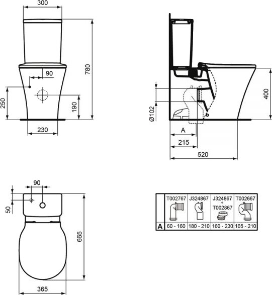 Унитаз-компакт напольный Ideal Standard Connect Air AquaBlade E013701