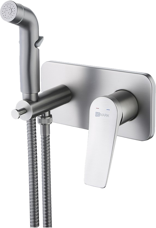 Гигиенический душ Lemark Bronx LM3720GM, со смесителем, С ВНУТРЕННЕЙ ЧАСТЬЮ, графит