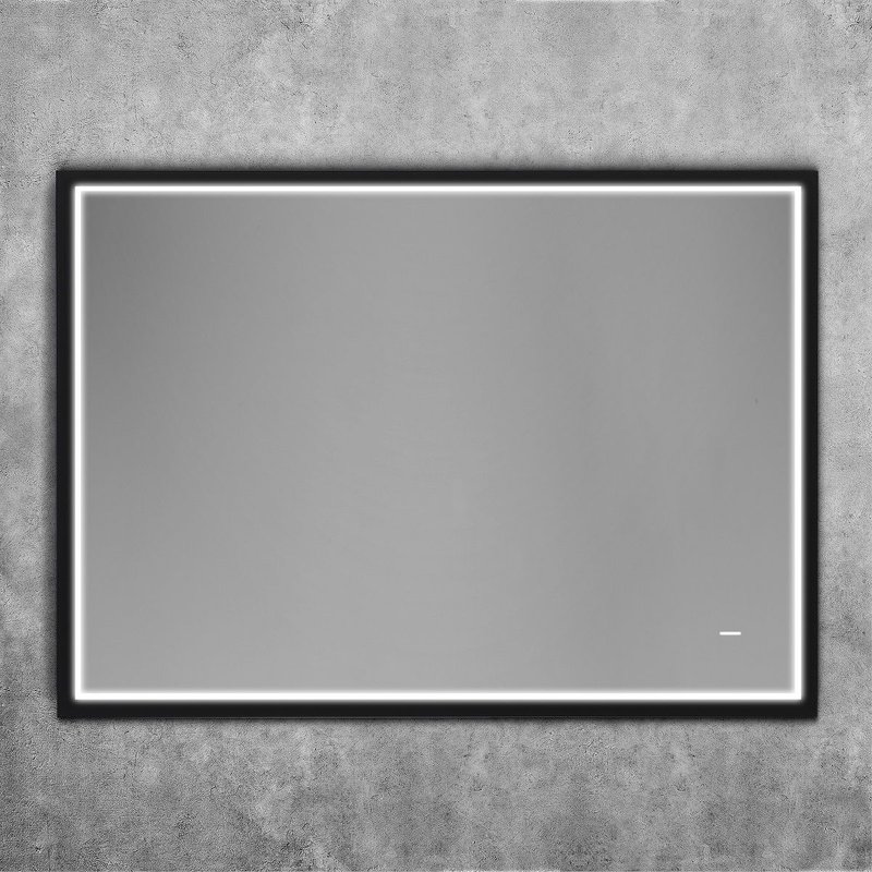 Зеркало Art&Max Aversa 90х65, черное, с LED-подсветкой, 6000К