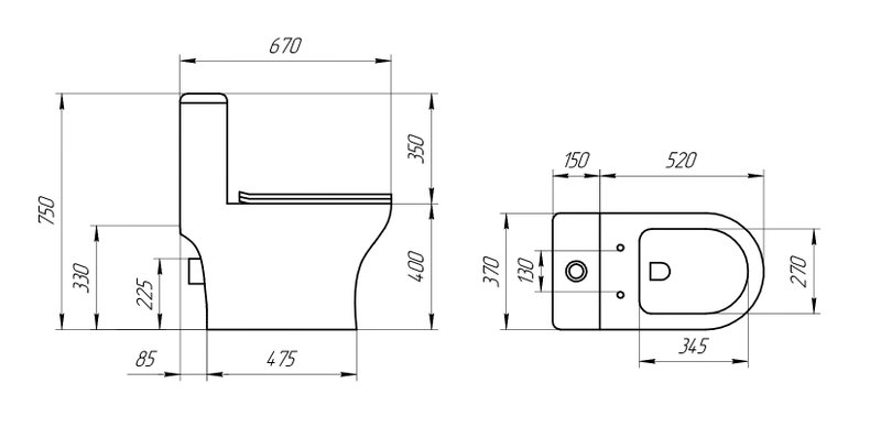 Унитаз-моноблок напольный EvaGold SM9616