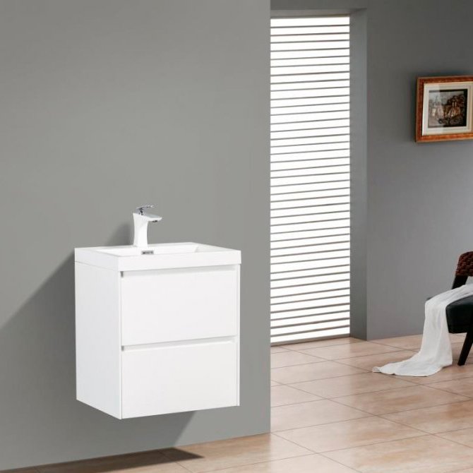 Тумба под раковину без столешницы BelBagno Pietra Mini 50 bianco lucido