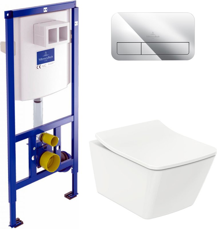 Комплект 3 в 1 Унитаз подвесной Toto SP CW532Y + Инсталляция Villeroy & Boch 9224 6100 + Кнопка Viconnect 9224 9061