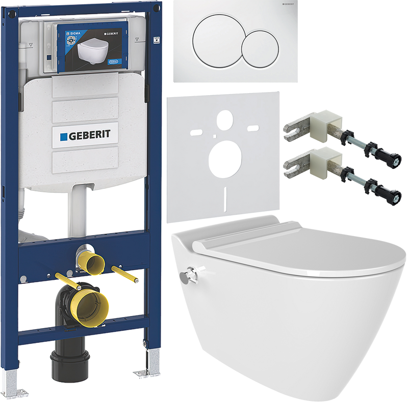 Комплект 5 в 1 Унитаз подвесной Bien Mineral MNKA052N1VE0W5000 + Инсталляция Geberit Duofix UP 320 111.300.00.5 + Кнопка Sigma 01 115.770.11.5 + Крепления 111.815.00.1 к стене + Звукоизоляция 156.050.00.1