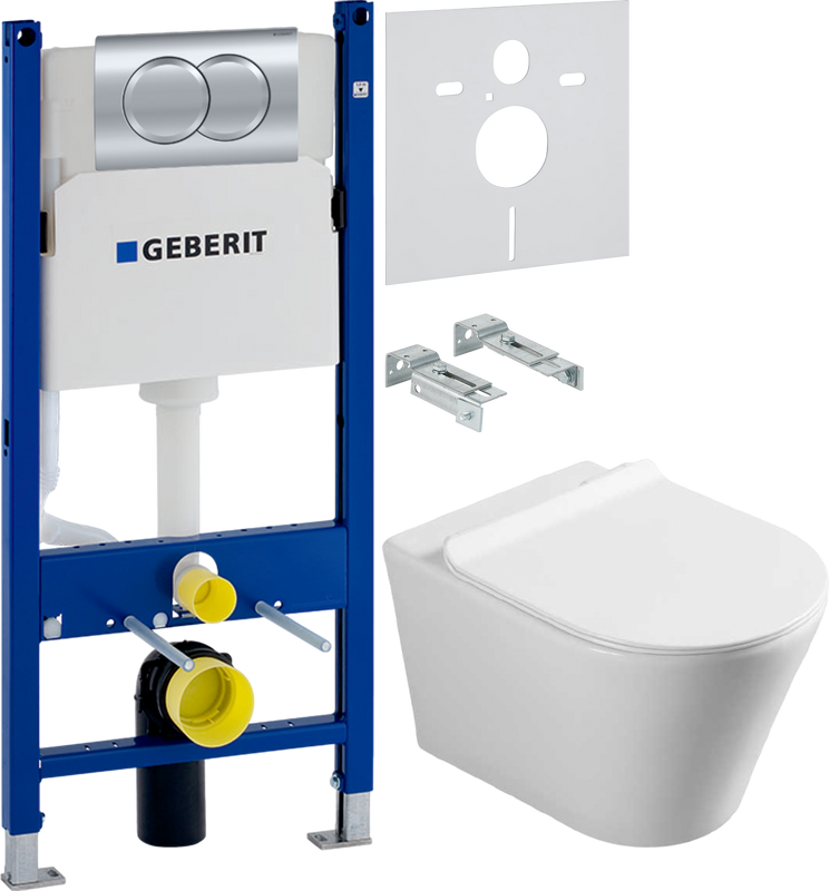 Комплект 3 в 1 Унитаз подвесной Vincea Vito VT1-23 + Инсталляция с кнопкой Geberit Duofix Delta 458.149.21.1 + Звукоизоляция 156.050.00.1