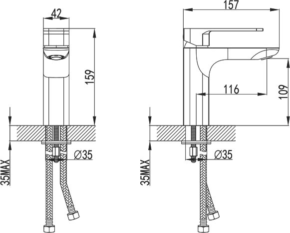 Смеситель для раковины IDDIS Slide SLIWT00i01, белый