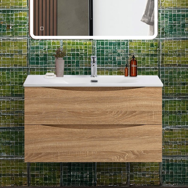 Тумба под раковину без столешницы BelBagno Marino-cer-n 90 подвесная, rovere bianco