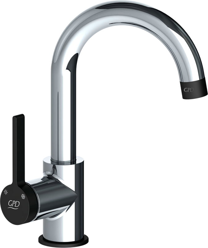Смеситель для раковины GPD Gildo MTL165-K-S, хром черный