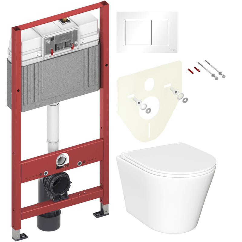 Комплект 2 в 1 Унитаз подвесной Ceramicanova Forma CN3011 + Инсталляция с кнопкой TECE Base 9400413