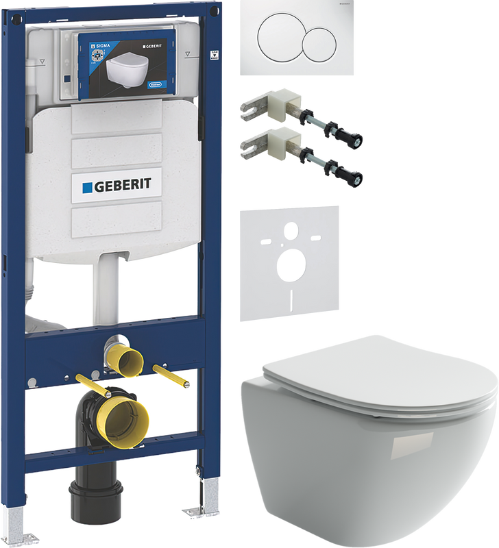 Комплект 5 в 1 Унитаз подвесной Ceramicanova Metropol CN4002 + Крепления Geberit Duofix 111.815.00.1 к стене + Звукоизоляция 156.050.00.1 + Инсталляция UP 320 111.300.00.5 + Кнопка Sigma 01 115.770.11.5