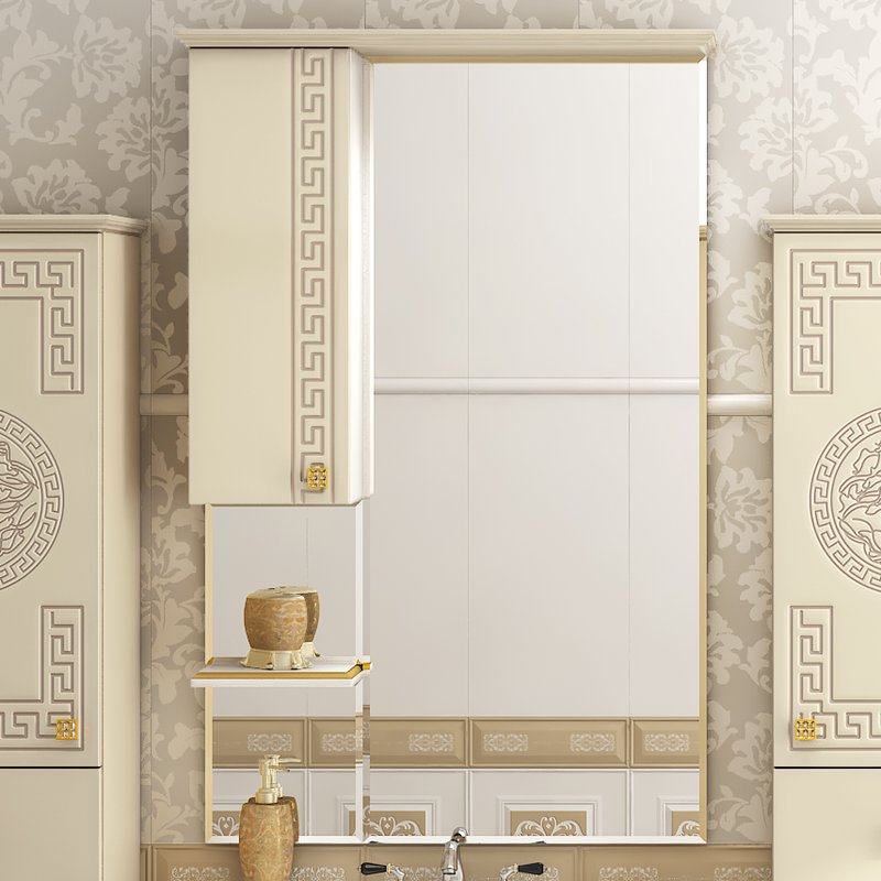 Зеркало Misty Olimpia Lux 75 L, бежевая патина