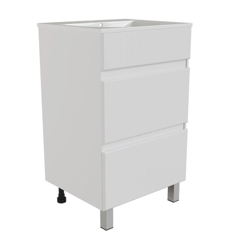 Тумба для ванной "БРИКС-50" 2 ящика под раковину "Breeze 50" мебельный (Sanita Luxe) (ПВХ)