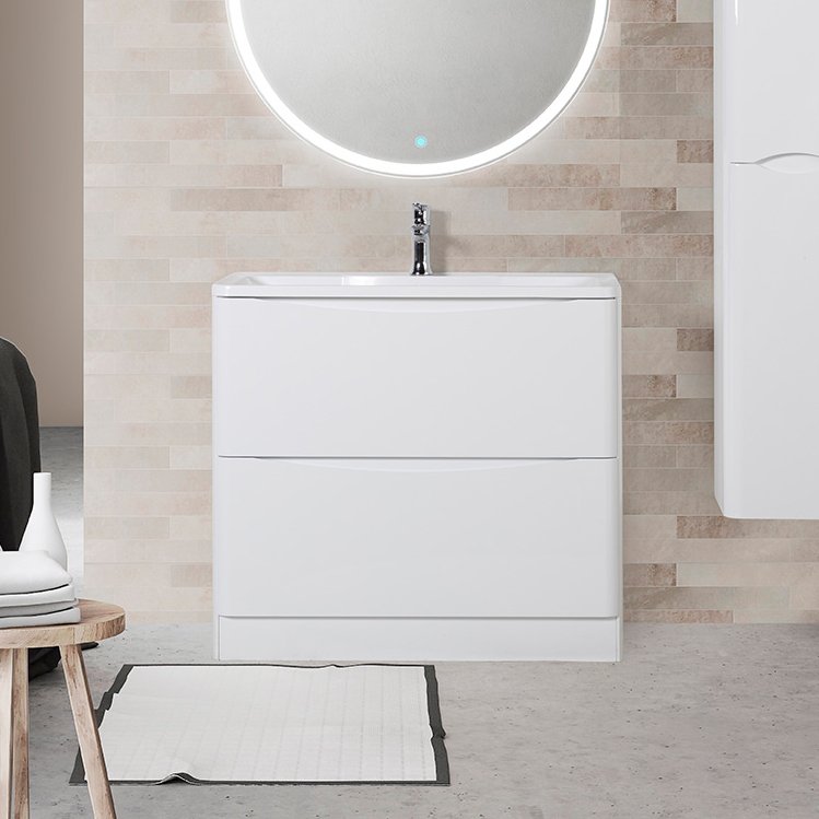 Тумба под раковину без столешницы BelBagno Acqua 100 напольная, bianco lucido
