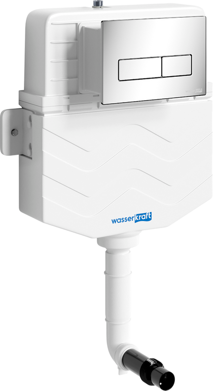 Смывной бачок скрытого монтажа Wasserkraft Aller 10TLT.031.ME.CH03 с кнопкой смыва, цвет хром