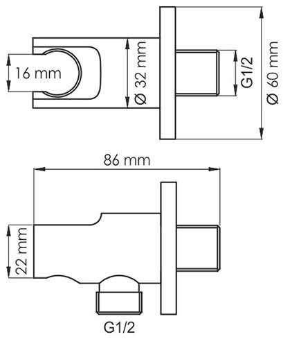 Гигиенический душ Wasserkraft A117451, шланг 150 см
