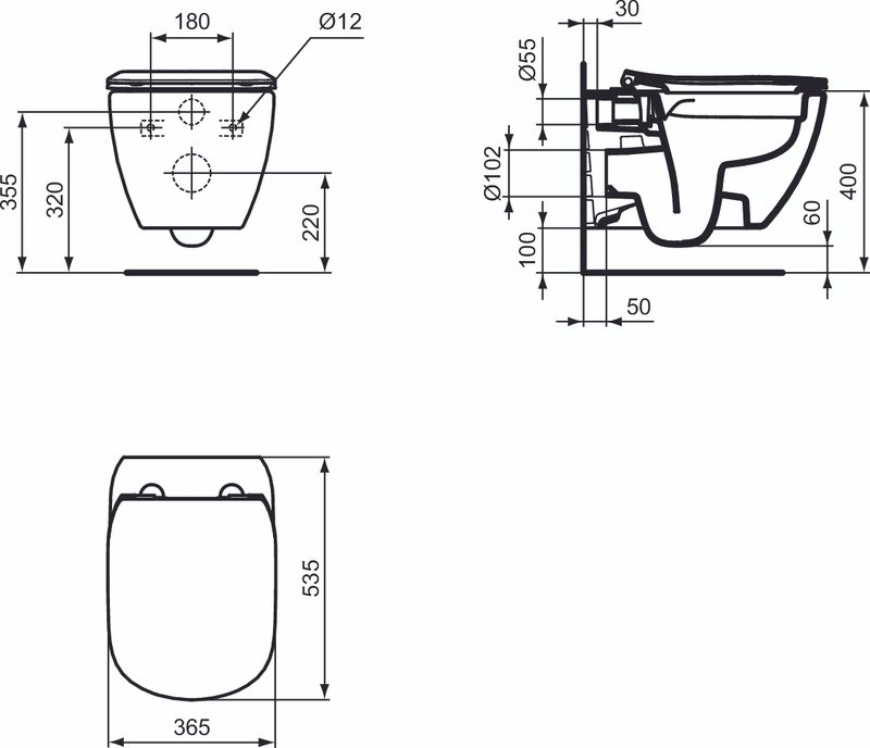 Унитаз подвесной Ideal Standard Tesi T536001