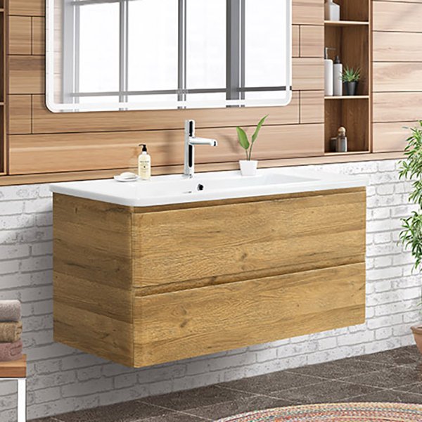 Тумба под раковину без столешницы BelBagno Albano-Cer 105 подвесная, rovere rustico