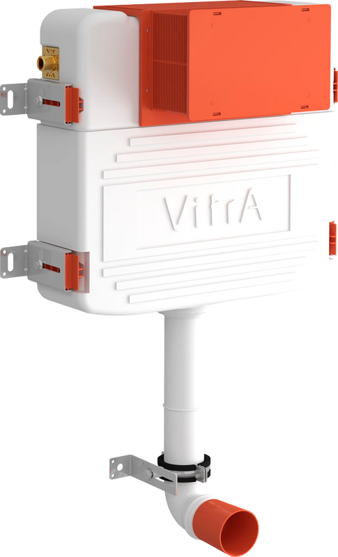Смывной бачок скрытого монтажа VitrA 800-2020 с кнопкой смыва, цвет матовый хром