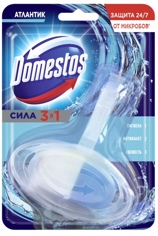 Туалетный блок для унитаза Domestos, атлантик 40 г подвеска