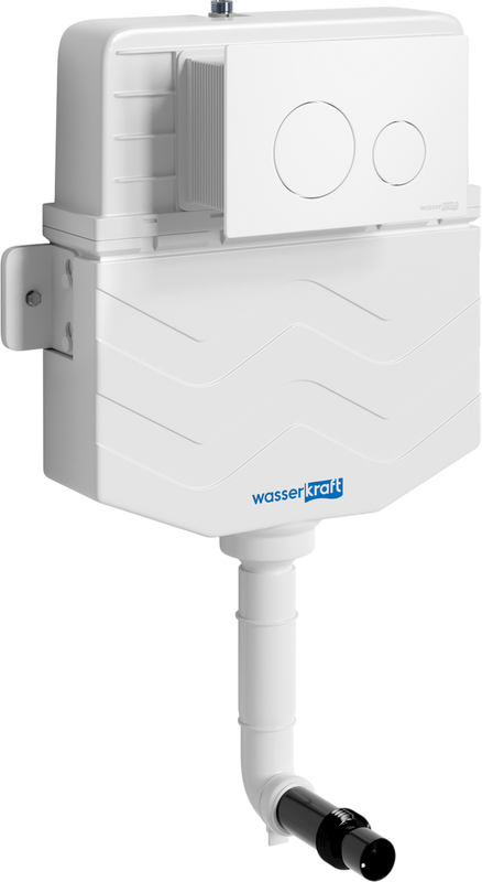 Смывной бачок скрытого монтажа Wasserkraft Aller 10TLT.031.ME.WM02 с кнопкой смыва, цвет матовый белый