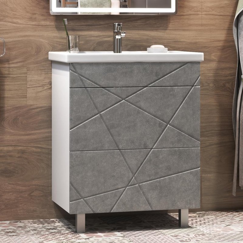 Тумба под раковину без столешницы Vigo Geometry 60 бетон, под раковину Kirovit Фостер