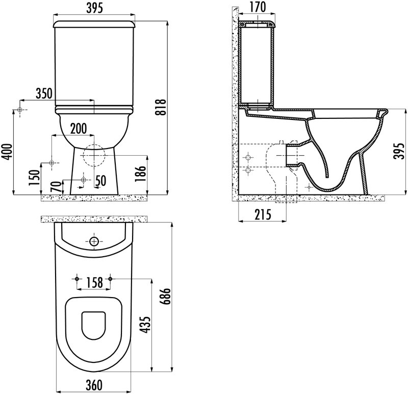Унитаз-компакт напольный Creavit Selin SL311