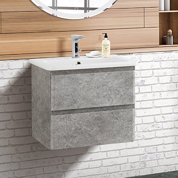 Тумба под раковину без столешницы BelBagno Albano-Cer 60 подвесная, cemento verona grigio