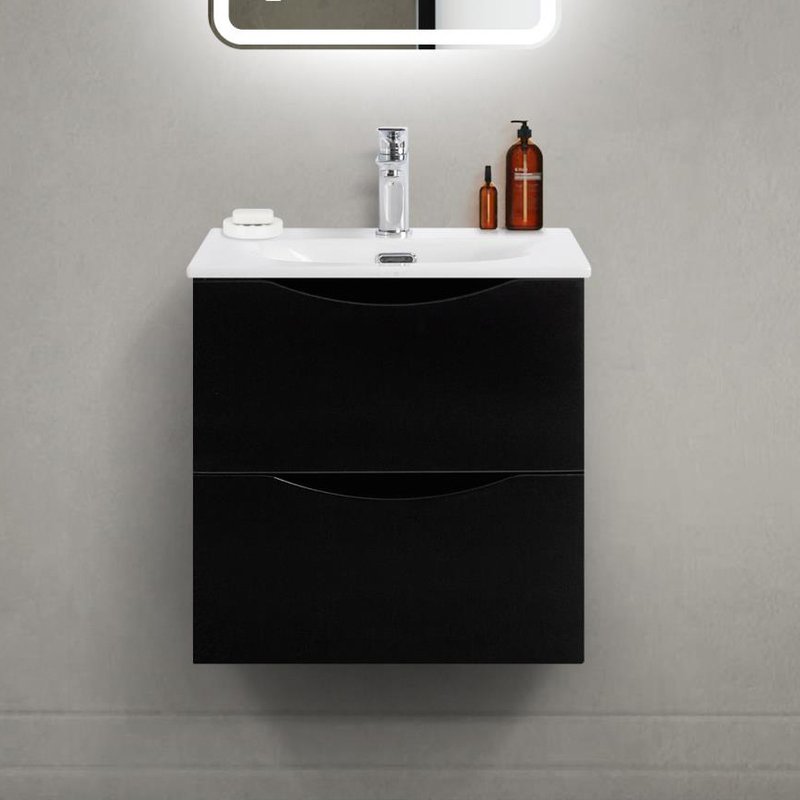 Тумба под раковину без столешницы BelBagno Marino-cer-mini 50 подвесная, nero lucido