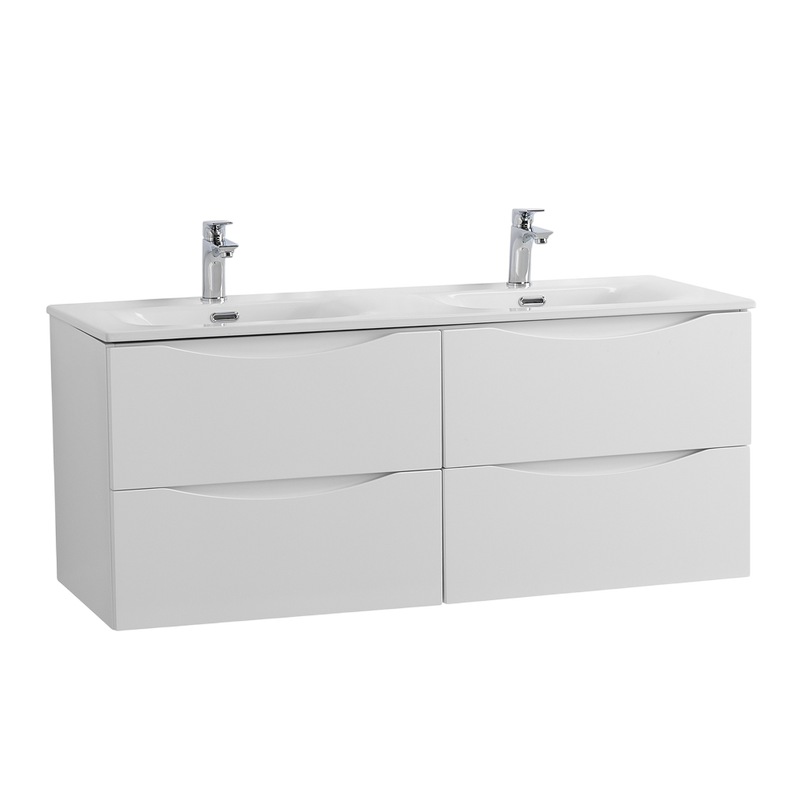 Тумба под раковину без столешницы BelBagno Marino-cer-n 120 подвесная, bianco lucido, для двоих