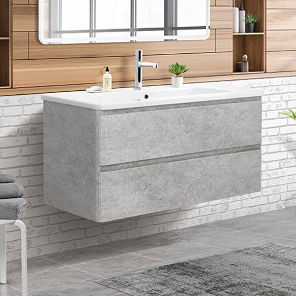 Тумба под раковину без столешницы BelBagno Albano-Cer 105 подвесная, cemento verona grigio
