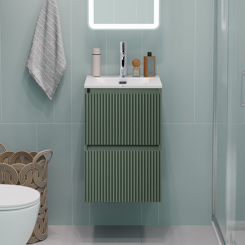 Тумба под раковину без столешницы BelBagno Uno-mini 40 подвесная, 2 ящика, матовая еловая