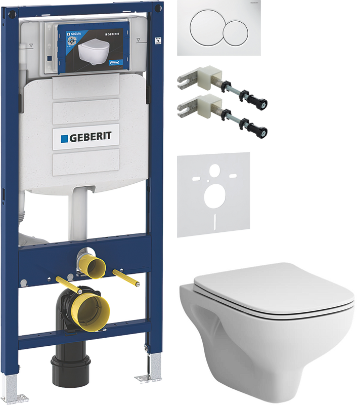 Комплект 5 в 1 Унитаз подвесной AM.PM X-Joy S FlashClean C85A1702SC + Крепления Geberit Duofix 111.815.00.1 к стене + Звукоизоляция 156.050.00.1 + Инсталляция UP 320 111.300.00.5 + Кнопка Sigma 01 115.770.11.5
