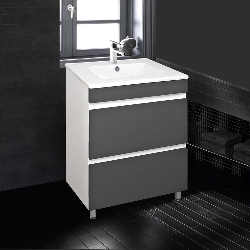 Тумба под раковину без столешницы TOPPUS Velvet 60 графит матовый, soft touch
