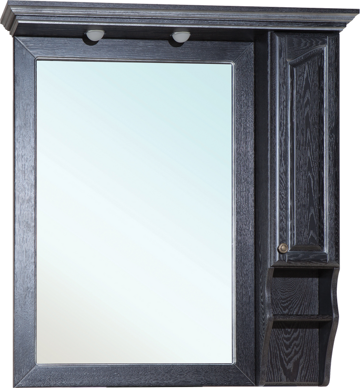 Зеркало Bellezza Рим 110 R, черное патина серебро