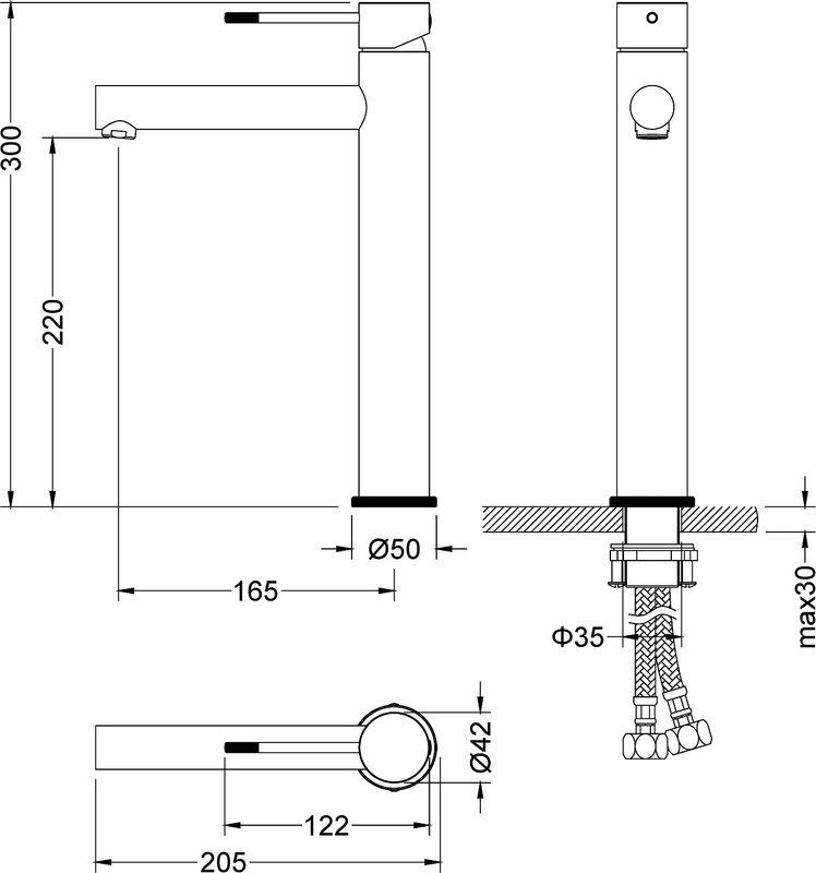Смеситель для раковины Timo Saona 2311/03F, черный