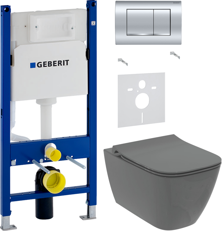 Комплект 3 в 1 Унитаз подвесной Ideal Standard I Life B T533058 + Звукоизоляция Geberit 156.050.00.1 + Инсталляция с кнопкой Duofix Delta 458.163.21.1